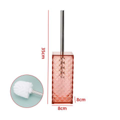 ESCOBILLERO TRANSPARENTE ROSADO 35X8X8CM