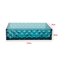 JABONERA TRANSPARENTE AZUL TURQUESA 12X8X3CM
