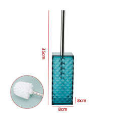 ESCOBILLERO TRANSPARENTE AZUL TURQUESA  35X8X8CM