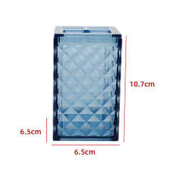 PORTA CEPILLO DE DIENTES TRANSPARENTE AZUL 10.7X6.5X6.5CM