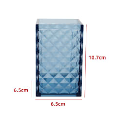 VASO DE BAÑO TRANSPARENTE AZUL 10.5X6.5X6.5CM