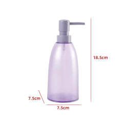 DISPENSADOR DE JABON TRANSPARENTE LILA 17X7.5X7.5CM 