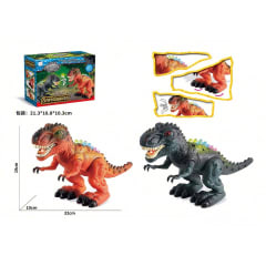 TIRANOSAURIO REX CON LUZ Y SONIDO 19X32CM 