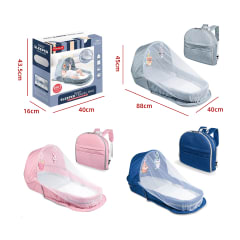 MOCHILA CAMA PARA BEBE 2 EN 1 CON MOSQUITERO  88X40X45CM