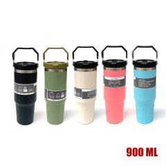 TERMO PARA AUTO CON ASA 900ML COLORES SURTIDOS