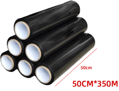 ROLLO FILM NEGRO PLASTICO RENTE 0.5X350M
