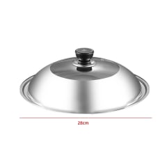 TAPA DE OLLA ACERO INOXIDABLE Y VIDRIO 28CM