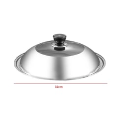 TAPA DE OLLA ACERO INOXIDABLE Y VIDRIO 32CM