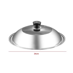 TAPA DE OLLA ACERO INOXIDABLE Y VIDRIO 34CM