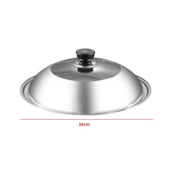 TAPA DE OLLA ACERO INOXIDABLE Y VIDRIO 36CM