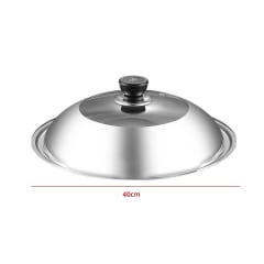 TAPA DE OLLA ACERO INOXIDABLE Y VIDRIO 40CM