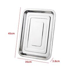 FUENTE RECTANGULAR ACERO INOXIDABLE 45X35X3.8 CMS