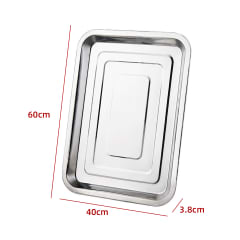 FUENTE RECTANGULAR ACERO INOXIDABLE 60x40x3.8 cms
