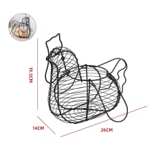 Canasto Huevos Gallina Metal Negro