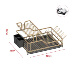 ESCURRIDOR VAJILLA METÁLICO DOS NIVELES NEGRO 46X35X28 CM