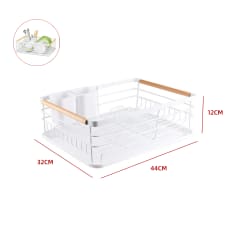 Secador Escurridor Plato Metal Blanco 44x32x12cm