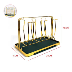 Porta Vasos Escurridor Metálico Dorado