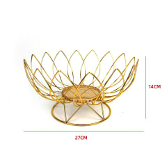 Frutero Flor Metal Dorado 27x27x14cm