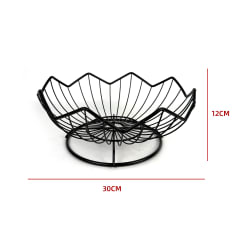 Frutero Flor Metal Negro 30x12cm