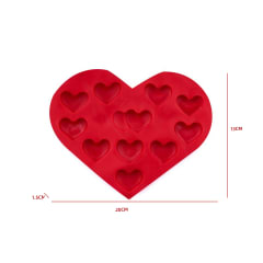 CUBETA HIELO SILICON CORAZON 20X13X1.5CM
