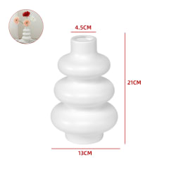 FLORERO PLASTICO 3 OVALOS BLANCO 4.5X21CM