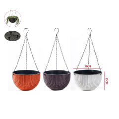 Macetero colgante Trenzado plástico 21X13CM | Colores surtidos