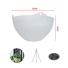 MACETERO COLGANTE COLORES BLANCO 21X13CM