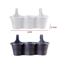 JARDINERA PLASTICA COLGANTE 3 ESPACIOS 54X27.5CM