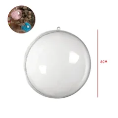 ESFERA PLASTICA COLGANTE TRANSPARENTE 8 CM