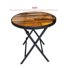 MESA PLEGABLE REDONDA 70X70X72CM