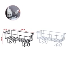 CANASTA METÁLICA DE PARED PARA BAÑO Y WC 34X15X17CM