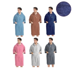 TOALLA CON CAPUCHA TIPO BATA POLERON  BICOLOR  85X105CM