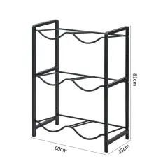 RACK ORGANIZADOR DOBLE PARA BIDONES DE AGUA 3 NIVELES 60×33×81CM