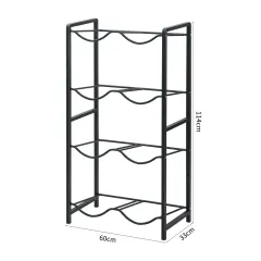 RACK ORGANIZADOR DOBLE PARA BIDONES DE AGUA 4 NIVELES 60X33X114 CM