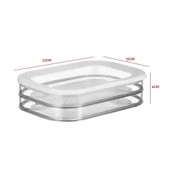 CONTENEDOR HERMÉTICO PARA FIAMBRE 2 NIVELES 22×16×6 CM