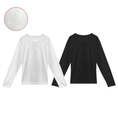 CAMISETA JUVENIL DE NIÑO DE ALGODÓN BLANCO Y NEGRO CUELLO REDONDO