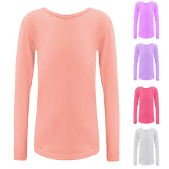 CAMISETA  NIÑA CON POLAR COLOR LISO CUELLO REDONDO | 12 UNID