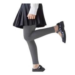 CALZA DE NIÑA ESCOLAR CON POLAR COLOR GRIS | 12 UNID