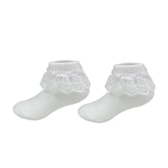 CALCETINES DE BEBE COLOR BLANCO CON VUELO 6-18