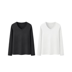 CAMISETA MUJER BAMBOO MANGA LARGA BLANCO Y NEGRO | 12 UNID