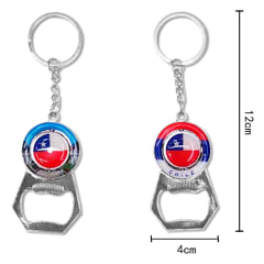 LLAVERO BANDERA CHILENA CON DESTAPADOR 4X12CM | 12 UNID