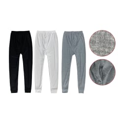 CALZONCILLO LARGO JUVENIL NIÑO DE ALGODÓN BLANCO - GRIS Y NEGRO 13-14/15-16/S-M