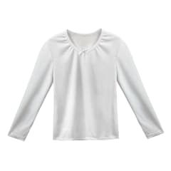 CAMISETA NIÑA DE ALGODON BLANCO CUELLO REDONDA