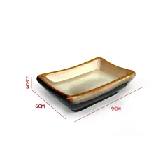 POCILLO DE CERAMICA RECTANGULAR 9X6X2.5CM