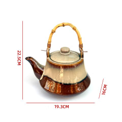 Tetera Cerámica Asa de Bambú 19.3×16×22.5 cm