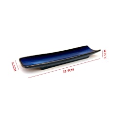 Bandeja Cerámica Azul 33.5×8.5×3.5 cm
