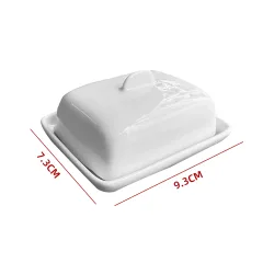 MANTEQUILLERA CERAMICA BLANCA