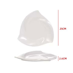 Plato Gourmet Blanco Triangular 25 cm | venta mayorista