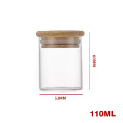 Frasco Vidrio Tapa Presión Bambú 110 ml