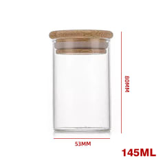 Frasco Vidrio Tapa Presión Bambú 145 ml